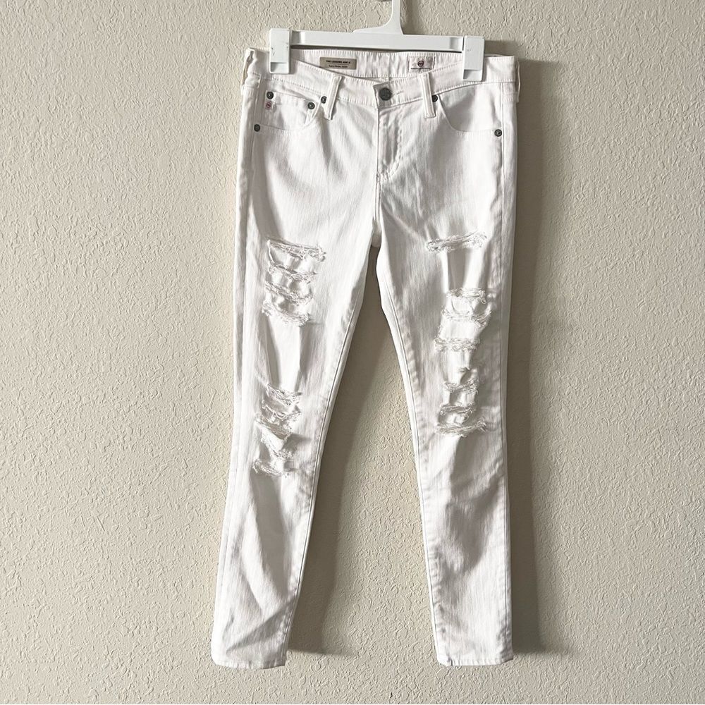 Adriano Goldschmied AG The Legging Super Skinny Ankle White Jeans Size 28R